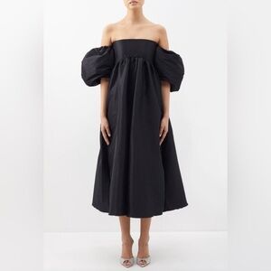 NEW Kika Vargas Reshmy Off-the-shoulder Taffeta Midi Dress Large
